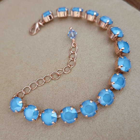 Austrian Crystal Tennis Bracelet in Rose Gold - Picture 5 of 10